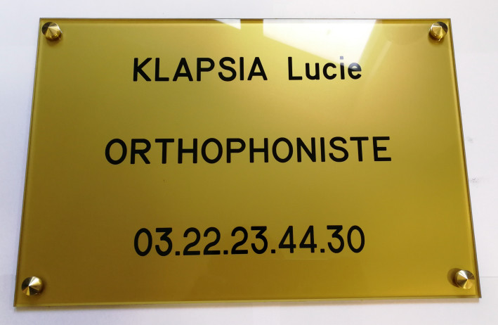 Plaque professionnelle Orthophoniste